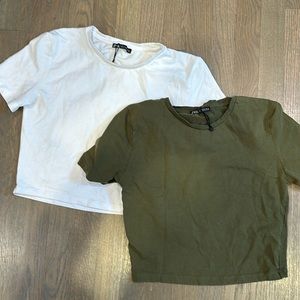 Lot of 2 ZARA mid crop tshirts